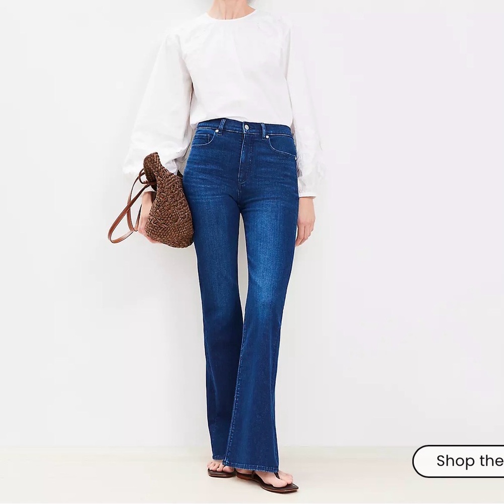 LOFT Dark Blue Hi Rise Flare Jeans Size2P